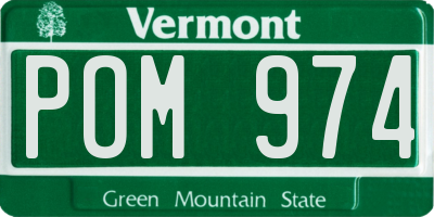 VT license plate POM974