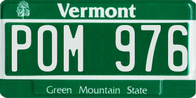 VT license plate POM976