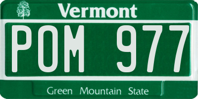 VT license plate POM977