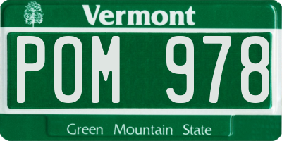 VT license plate POM978