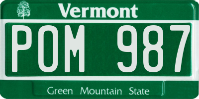 VT license plate POM987