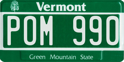 VT license plate POM990