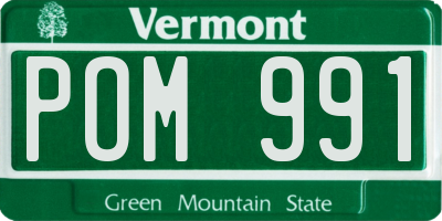 VT license plate POM991