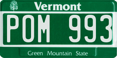 VT license plate POM993