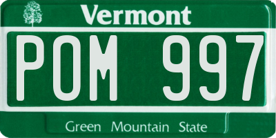 VT license plate POM997