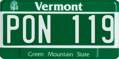 VT license plate PON119