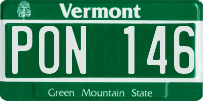 VT license plate PON146