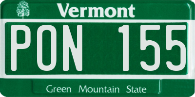 VT license plate PON155