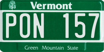 VT license plate PON157