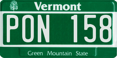 VT license plate PON158