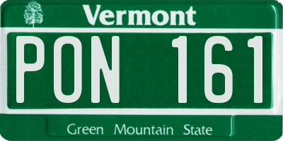 VT license plate PON161