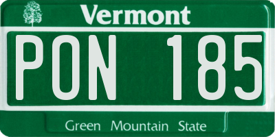 VT license plate PON185