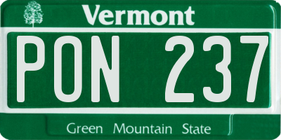 VT license plate PON237