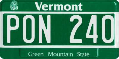 VT license plate PON240