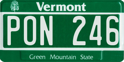 VT license plate PON246