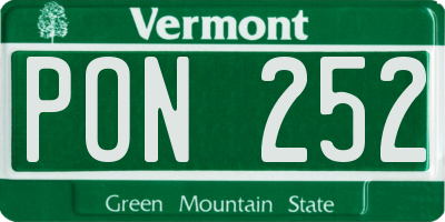 VT license plate PON252