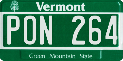 VT license plate PON264