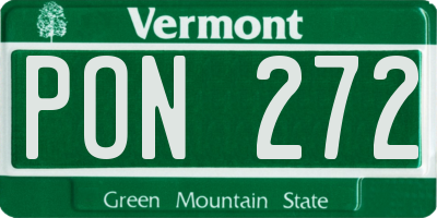 VT license plate PON272