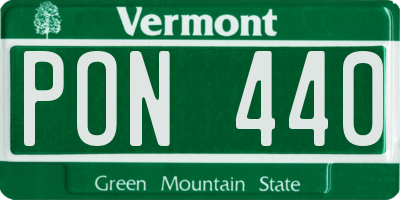 VT license plate PON440