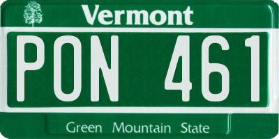 VT license plate PON461