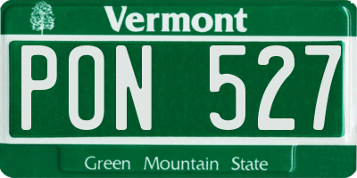 VT license plate PON527