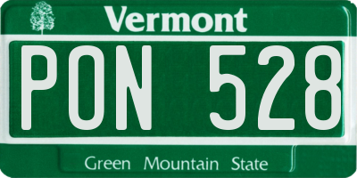 VT license plate PON528