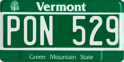 VT license plate PON529
