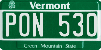 VT license plate PON530