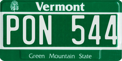 VT license plate PON544