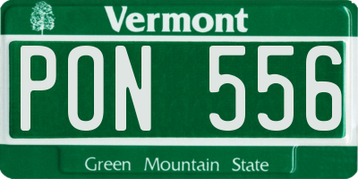 VT license plate PON556