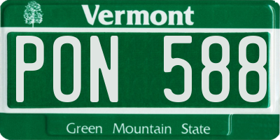 VT license plate PON588