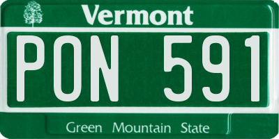 VT license plate PON591