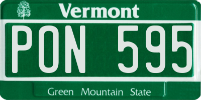 VT license plate PON595