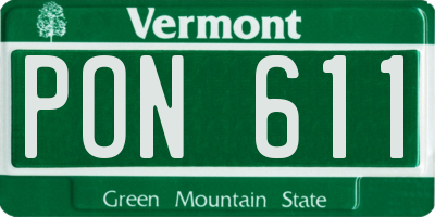 VT license plate PON611