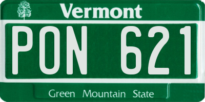 VT license plate PON621