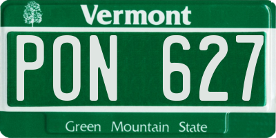 VT license plate PON627