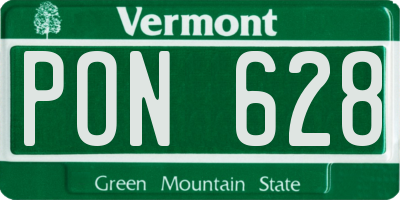VT license plate PON628