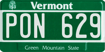 VT license plate PON629