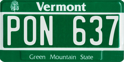 VT license plate PON637