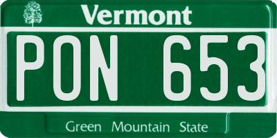 VT license plate PON653