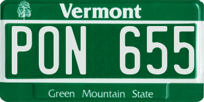 VT license plate PON655