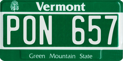 VT license plate PON657