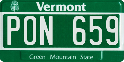 VT license plate PON659