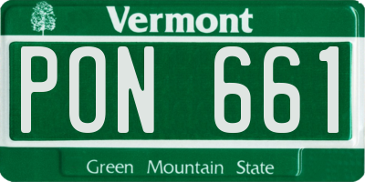 VT license plate PON661