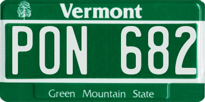 VT license plate PON682