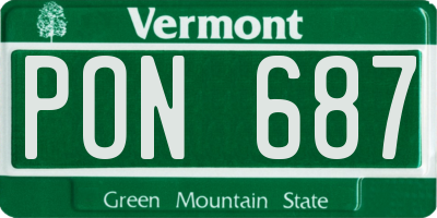 VT license plate PON687