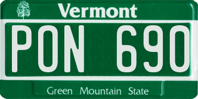 VT license plate PON690