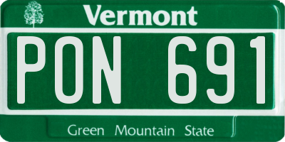 VT license plate PON691