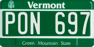 VT license plate PON697
