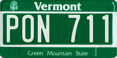 VT license plate PON711